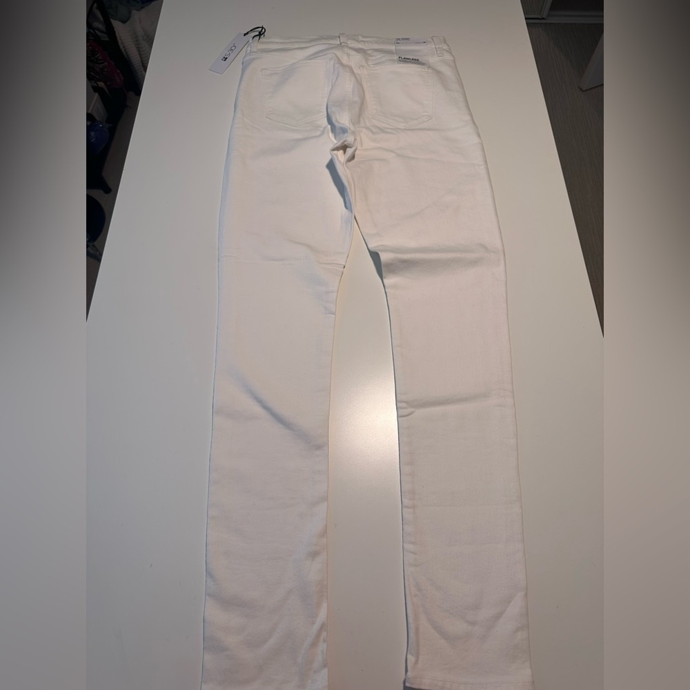 the twiggy tall mid rise skinny 7 for all mankind white jeans size 32 - Picture 9 of 10